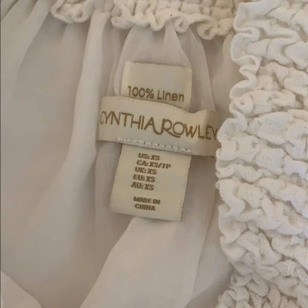 Cynthia Rowley Strapless White Linen Dress